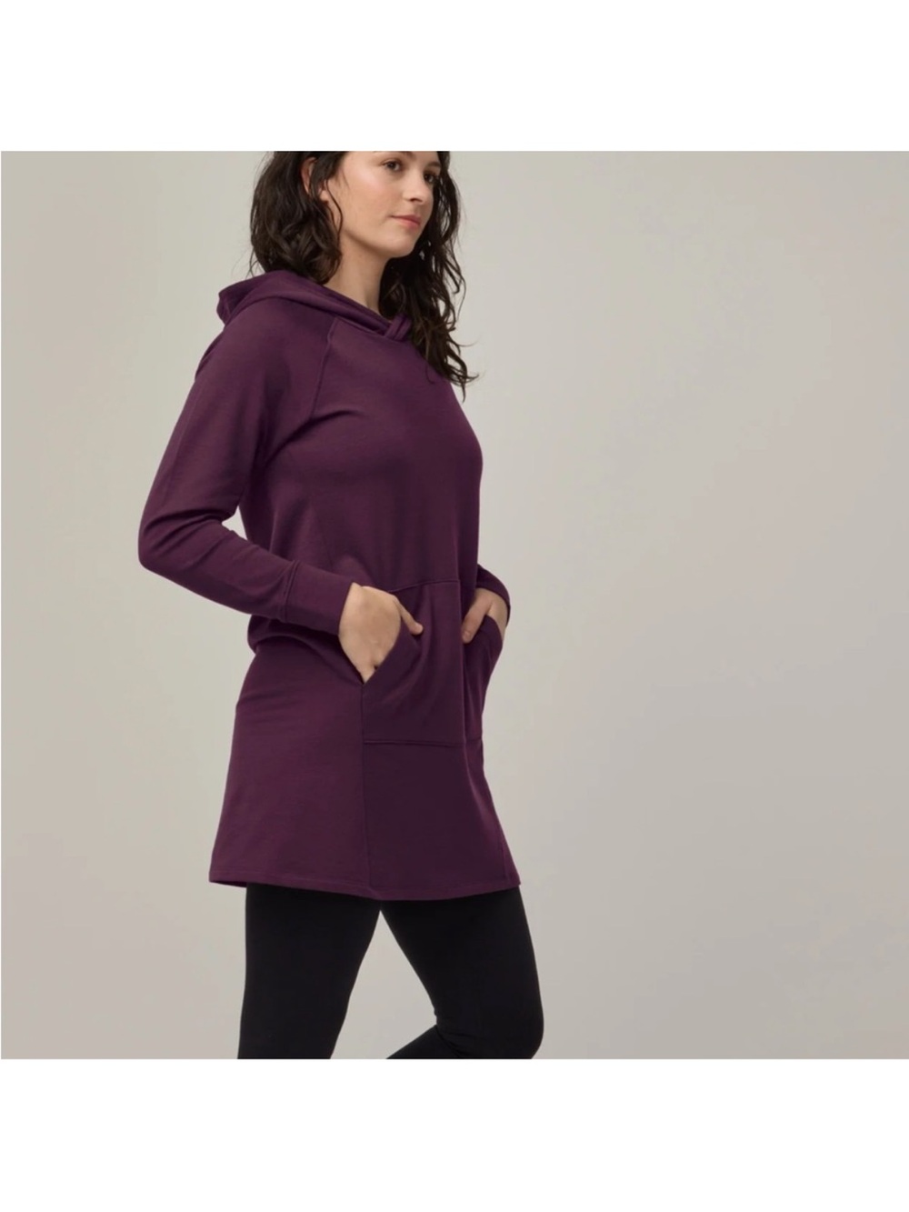 Wool& Wooland Everett Hoodie Tunic Merino Wool Marionberry XL - Picture 6 of 8